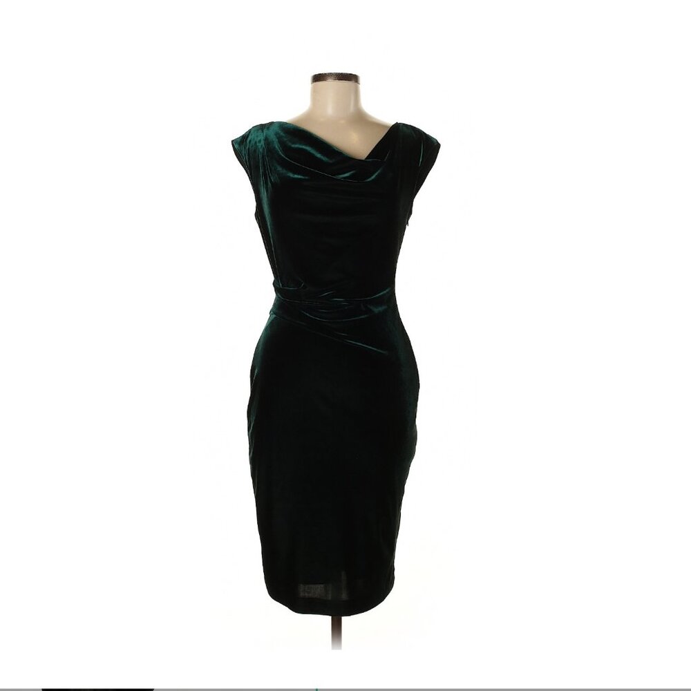 Vince Camuto Green Velvet Cocktail Dress